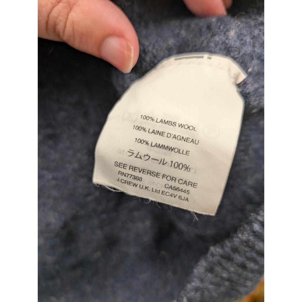 J.Crew 100% Lambs Wool Navy Crewneck Sweater Preppy Coastal Quiet Luxury Small - Picture 3 of 7